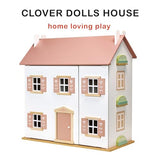 Mentari Clover Large Wooden Dollhouse - A Magical Playtime Palace with Swing-Open Panels - Elevating Playtime with Engaging Design, Interactive Features, and Limitless Pretend Play - Age 3Y and Up Mentari