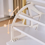 VECELO Shoe Storage Cabinet with 2 Flip Entryway Modern Slim Hidden Freestanding Organizer with Metal Legs for Narrow Hallway, Living Room, Large Capacity, White, 2-Drawers VECELO