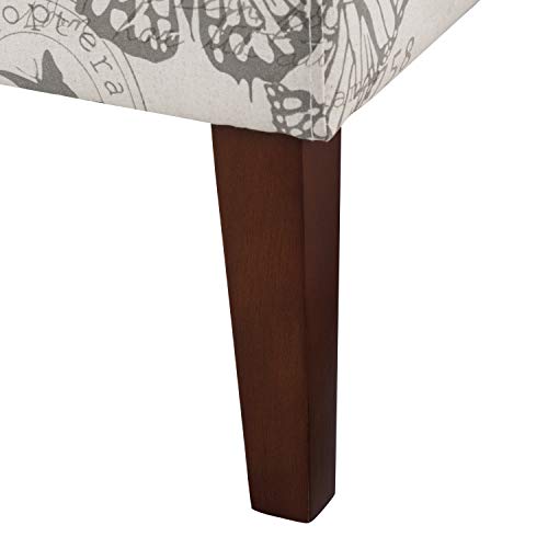 Linon Butterfly, Dark Espresso Linen Lily Chair, 21.5" W x 29.5" D x 31.5" H Linon