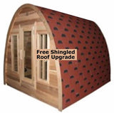 Canadian Red Cedar Wood Dome Top Wet/Dry Swedish Outdoor Steam Sauna SPA with 6KW OR 9KW Heater, Shingled Roof MCP-Distributions