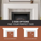Modern Ember Sabine Wood Fireplace Mantel Surround Kit, White 48" x 42" Opening | 72" x 54" Overall | Minimal Modern Aesthetic; Includes Wooden Mantel Surround & Shelf Modern Ember
