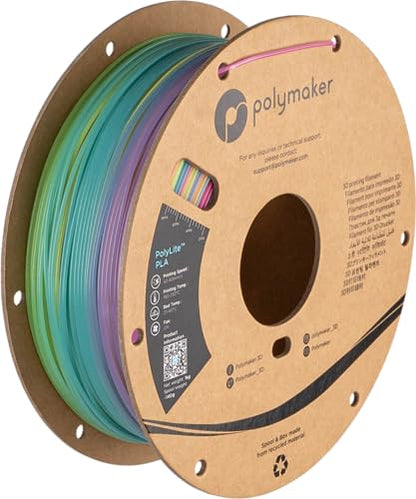 Polymaker Luminous PLA Filament 1.75mm, Luminous Rainbows PLA 3D Printer Filament 1.75 1kg - PolyLite 1.75 PLA Filament Luminous Rainbow, Dimensional Accuracy +/- 0.03mm, Enjoy Colorful - WoodArtSupply