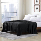 Cathay Home Hotel Luxury Wrinkle & Fade Resistant Double Brushed Ultra Soft Microfiber 1-Piece Single Flat Sheet - Black, Queen (90" x 102") Cathay Home