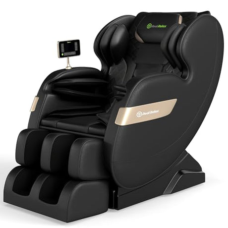 Real Relax Massage Chair Full Body of Dual Core S Track,Zero Gravity Realiner with App Control,Bluetooth,Foot Roller,Home or Office Use,Black and Gold Real Relax