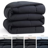 Hearth & Harbor Down Alternative Comforter - All Season Soft Quilted Full Bed Comforter Duvet Insert with Corner Tabs - Full Size Black Hearth & Harbor