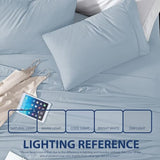 Cathay Home Essentials Ultra Soft Hypoallergenic Wrinkle Resistant Double Brushed Microfiber Bedding Sheet Set, Blue Fog, Twin Cathay Home