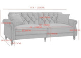 Legend Vansen 87.8 inchs Convertible Velvet Bed Sleeper Futon Sofas, Wine Red Legend Vansen
