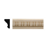 95-4WHW Unfinished White Hardwood Scallop Embossed Chair Rail Moulding ORNAMENTAL
