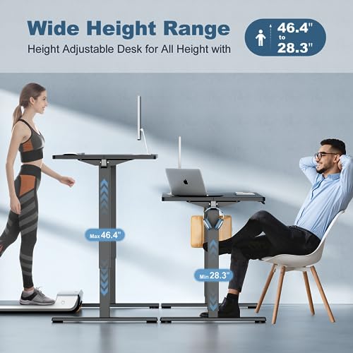 DUMOS 63 Inch Electric Standing Desk Height Adjustable, Sit to Stand Computer Workstations Large Work PC Table Home Office Writing Gaming Desks with Memory Presets for Walking Pad, Bedroom, Black DUMOS