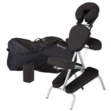 EarthLite Portable Massage Chair Package Vortex - Portable, Compact, Strong and Lightweight incl. Carry Case, Sternum Pad & Strap (15lbs), Black EarthLite