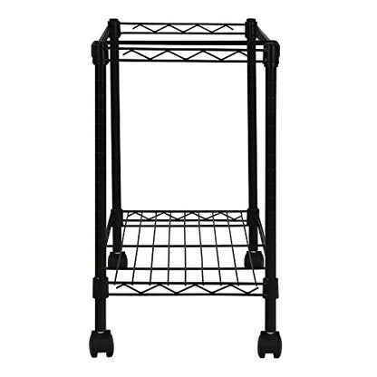 Oceanstar Portable 1-Tier Metal Rolling File Cart, Black,24 in - WoodArtSupply