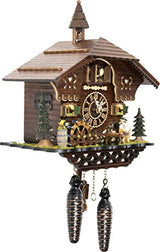 Cuckoo-Palace German Cuckoo Clock - The Brotzeit House - with Quartz Movement - 10.3 inches high - Black Forest Clock Cuckoo Palace
