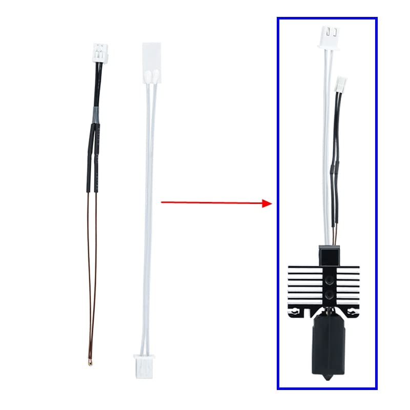 24V Ceramic Heater Thermistor with 1pc Fixing Clip Compatible with BB X1 Carbon X1-Carbon Combo 3D Printer Hotend (Heater thermistor) - WoodArtSupply