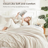 Litanika Full Size Comforter Sets Beige, 3 Pieces Lightweight Bedding Comforter Sets, Down Alternative Comforter Fluffy Bed Set Gift Choice Litanika