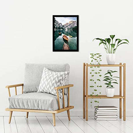 Americanflat 12x18 Black Picture Frame - Engineered Wood Photo Frame with Shatter-Resistant Glass and Hanging Hardware for Wall Display Americanflat