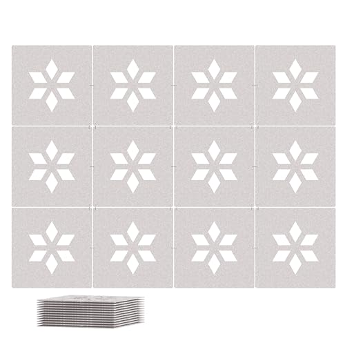 Felt Fiber Surface High Density Polyester Fiber Board 11"x11" Hanging Room Divider Panel Cut Room Partition Home Decoratio (12 Pcs) (Oatmeal) OSHIYINN