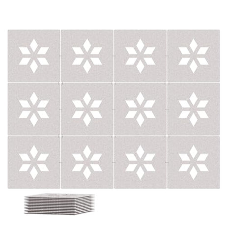 Felt Fiber Surface High Density Polyester Fiber Board 11"x11" Hanging Room Divider Panel Cut Room Partition Home Decoratio (12 Pcs) (Oatmeal) OSHIYINN