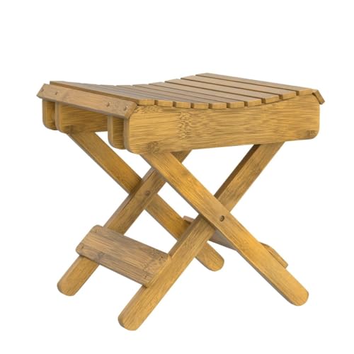 Sorbus Bamboo Folding Step Stool Bench - for Shaving, Shower Foot Rest, Bath Chair - Great for Bathroom, Spa, Sauna, Wooden Seat, Fully Assembled - 11.75" D x 12.25" W x 13.75" H - WoodArtSupply