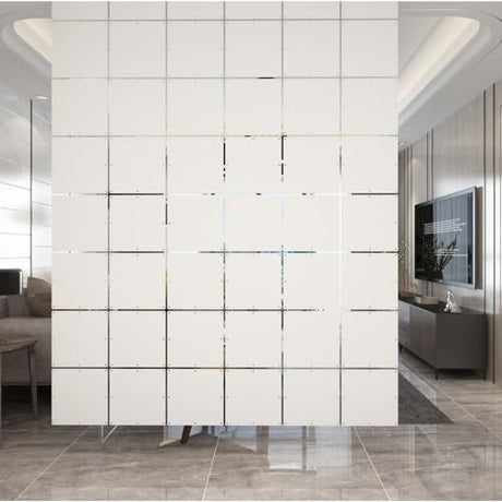 Yizunnu Hanging Room Divider,White DIY Panel Screens Partition,12 Pieces Wood-Plastic Panel Screen,Wall Dividers Room Decoration for Home Bedroom Office Shop Decor, 11.4" x 11.16" YIZUNNU