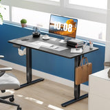 Sweetcrispy Electric Standing Desk Adjustable Height, 48x24 Inch Sit Stand Up Home Office Desks Computer Workstation PC Work Table with 3 Memory Preset Splice Wood Board Metal Frame, Black Sweetcrispy