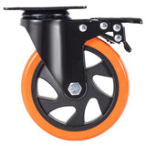 VEVOR Caster Wheels, 5-inch Swivel Plate Casters, Set of 4, with Security A/B Locking No Noise PVC Wheels, Heavy Duty 1800 lbs Load Capacity, Non-Marking Wheels for Cart Furniture Workbench VEVOR