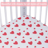 GUNTAIL Baby Crib Sheets for Boys Girls, 2 Pack Fitted Crib Sheet for Standard Crib and Toddler Mattress, Soft Microfiber Baby Sheet 52x28x8in. (Love & Pink) GUNTAIL