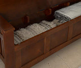 Linon Walnut Split Seat Storage Bench for Foyers and Mudrooms Linon