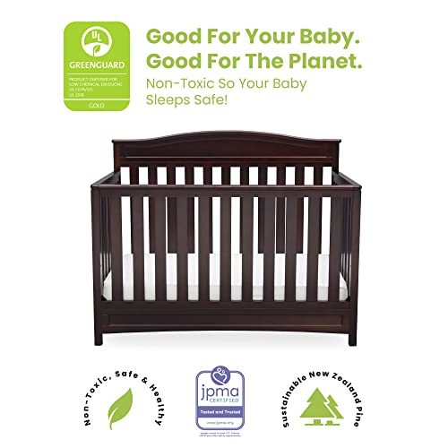 Delta Children Emery 4-in-1 Convertible Baby Crib - Greenguard Gold Certified, Dark Chocolate Delta Children