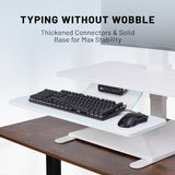Electric Standing Desk Converter 28" Wide, Height Adjustable Desk Riser, Computer Workstation, Sit-Stand Convertor for Home, Office, School (White, 1 Arm Included) UP/SIT DASK