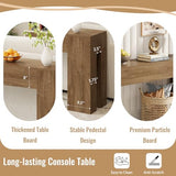 Epecoya Extra Long Sofa Console Table for Entryway Living Room, 79-Inch Farmhouse Wood Behind Couch Table, Rectangular Accent Console with Wooden Double Base for Hallway Foyer Entrance, Natural Oak Epecoya