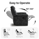 EBELLO Manual Recliner Chair, Soft Fabric Recliner Sofa with Overstuffed Armrest and Backrest for Living Room, Bedroom, Grey