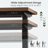 ModernMate Electric Standing Desk with 2-Drawer File Cabinet, Adjustable Height Executive Desk, Home Office Workstation with A Engineered Wood 1.18" Solid Desktop, Built-in Outlets, Black Walnut ModernMate