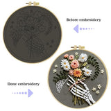 JOZYSH Embroidery Kit for Beginners, Beautiful Small Town Nature Landscape Pre-Stamped Pattern Kits for Adults, Easy to Follow Color Thread Needlework,DIY Cross Stitch Kits (Flower)