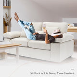 COLAMY Loveseat Couch Sofa,73" Upholstered Living Room Sofa with Pillows Modern Comfy Removable Back Seat Cushions Bedroom Couch, Beige COLAMY