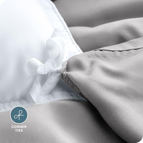 Bare Home Bedding Duvet Cover King Size - Premium 1800 Super Soft Collection - Lightweight, Cooling - Soft Breathable Bedding Duvet Cover (King, Light Grey) Bare Home