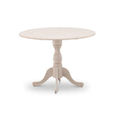 East West Furniture DMT-ABC-TP Dublin Kitchen Dining Table - a Round Wooden Table Top with Dropleaf & Pedestal Base, 42x42 Inch, Wirebrushed Buttercream East West Furniture