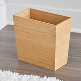 iDesign Rectangular Bamboo Waste Basket, The Formbu Collection – 10.5" x 5.75" x 10”, Natural Wood Finish InterDesign