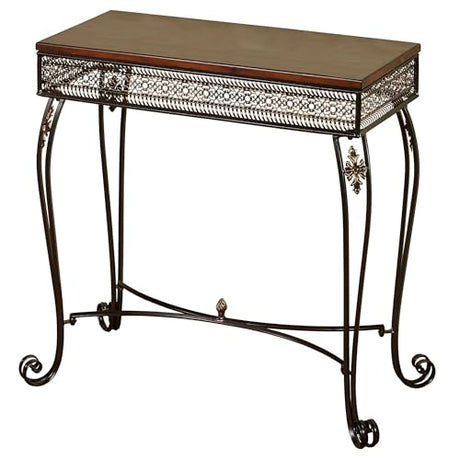 Touch of Class Charleston Ornate Openwork Console Table Bronze | Wood and Metal | Scroll Legs | Elegant Style Tables for Entryway, Hallway Touch of Class