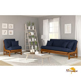 Nirvana Futons Arden Armless Style Chair and Navy Blue Cushion Set Nirvana Futons