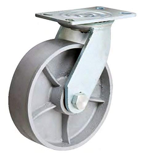 8" Heavy Duty Swivel Caster - 8" Semi Steel Cast Iron Wheel - CasterHQ Brand - 1,250 lb Capacity CasterHQ