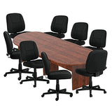 GOF 6FT, 8FT, 10FT Conference Table & Chairs (G11343B) Set, Dark Cherry, Espresso, Mahogany, Walnut, Artisan Grey (10ft with 8 Chairs, Dark Cherry) GOF