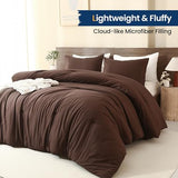 Paxrac Earthy Brown Comforter Twin/Twin XL Size, Neutral 2 Pieces Comforter Set, Lightweight Solid Bedding Set, All Seasons Soft Fluffy King Comforter Set (68x90In Comforter & 1 Pillowcase) Paxrac