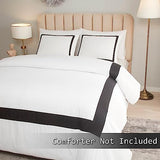 OSVINO Hotel Duvet Cover Set Queen Size 3Pcs Black Line Pattern Bedding Collection Ultra Soft Breathable Duvet Cover with Pillowcases OSVINO