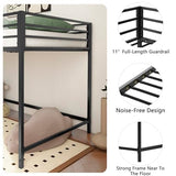 Twin Size Low Loft Bed for Kids,Kids Loft Bed Twin Size,Metal Loft Bed Frame for Boys Girls,Junior Low Loft Bed,Black Bellemave