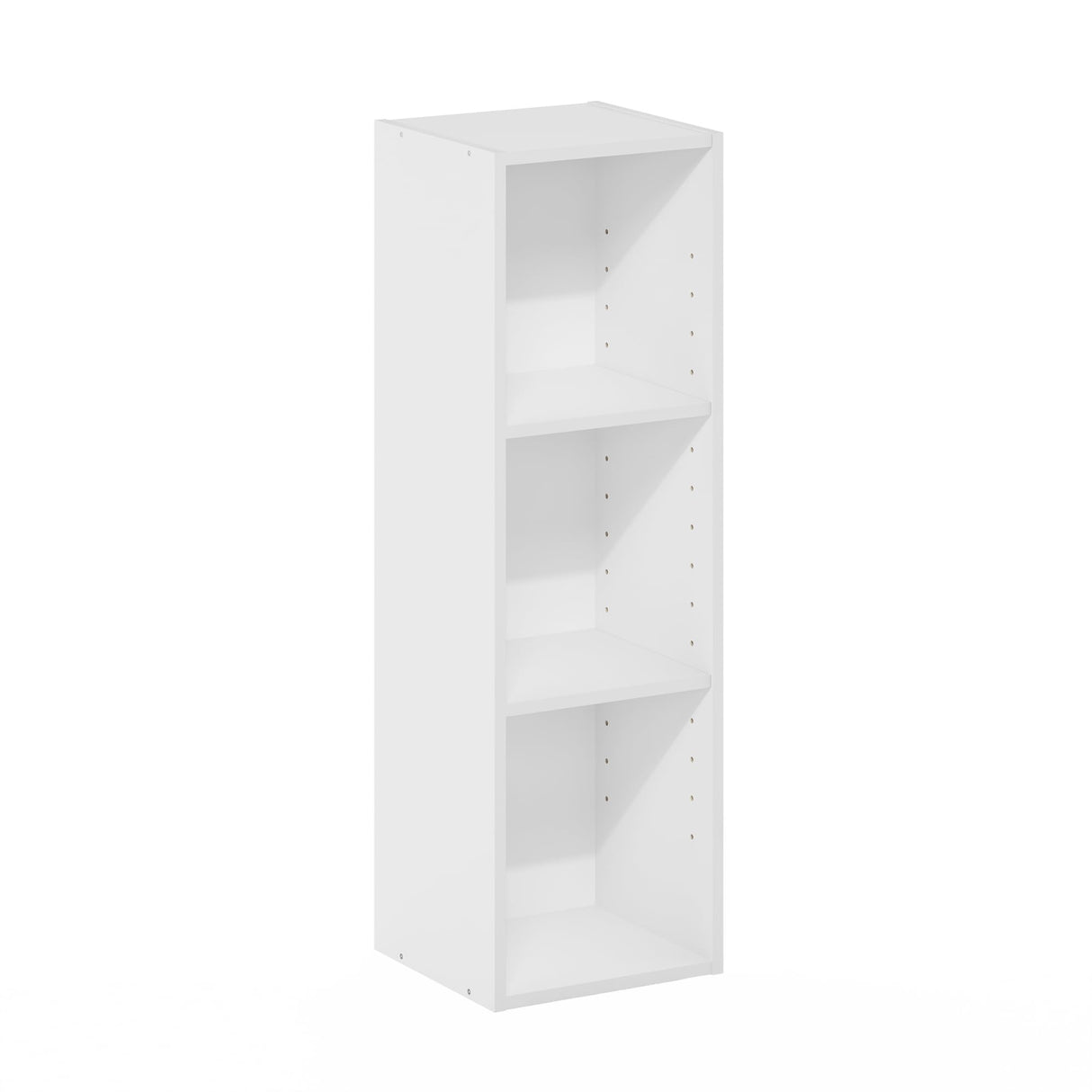 Furinno Fulda Book Shelf, 3-Tier Modern Narrow Bookshelf, 10-in Width Bookcase, 9.3" x 9.8" x 31.5", for Living Room, Bedroom, Home Office, White Furinno