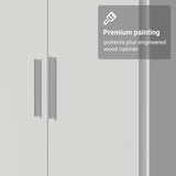 Madesa Pantry Storage Cabinet Armoire Closet with 2 Doors and 5 Utility Shelves 23" L Inch Wooden Organization Unit for Bedroom, Office, Laundry Room, Kitchen, and Garage (White) Madesa