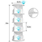 Nidouillet Rotating Bookshelf, Revolving Bookcase 360 Display Round Bookshelf Narrow Swivel Corner Book Shelf Standing Bookcase for Adult Bedroom, Living Room (White, 4 Tier-15.7" W) Nidouillet