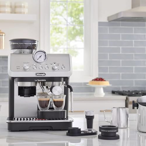 De'Longhi La Specialista Espresso Machine with Grinder, Milk Frother, 1450W, Barista Kit - Bean to Cup Coffee & Cappuccino Maker,Stainless Steel, Black De'Longhi