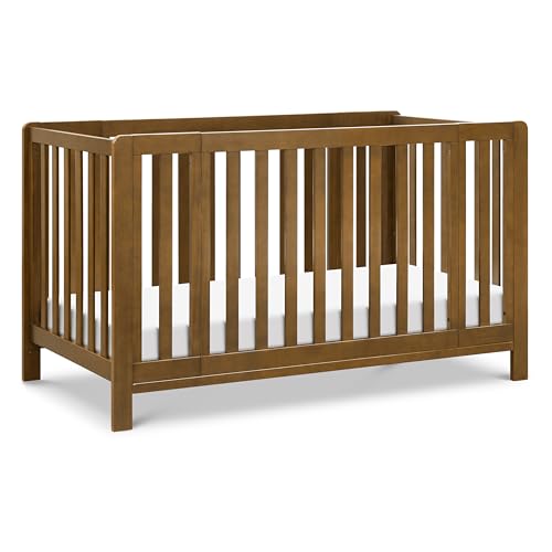 DaVinci Carter's Colby Grow 6-in-1 Convertible Bassinet to Crib in Walnut, GREENGUARD Gold Certified, Removable Wheels