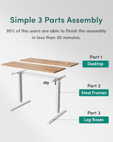 CubiCubi 63 x 28 Large Standing Desk, Height Adjustable Electric Computer Desk, 28" Deep Desktop, Sit Stand up Home Office Workstations with 4 Preset Heights, Light Rustic CubiCubi